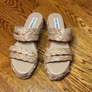 Steve Madden Women's Cannes Woven Flatform Slide Sandals